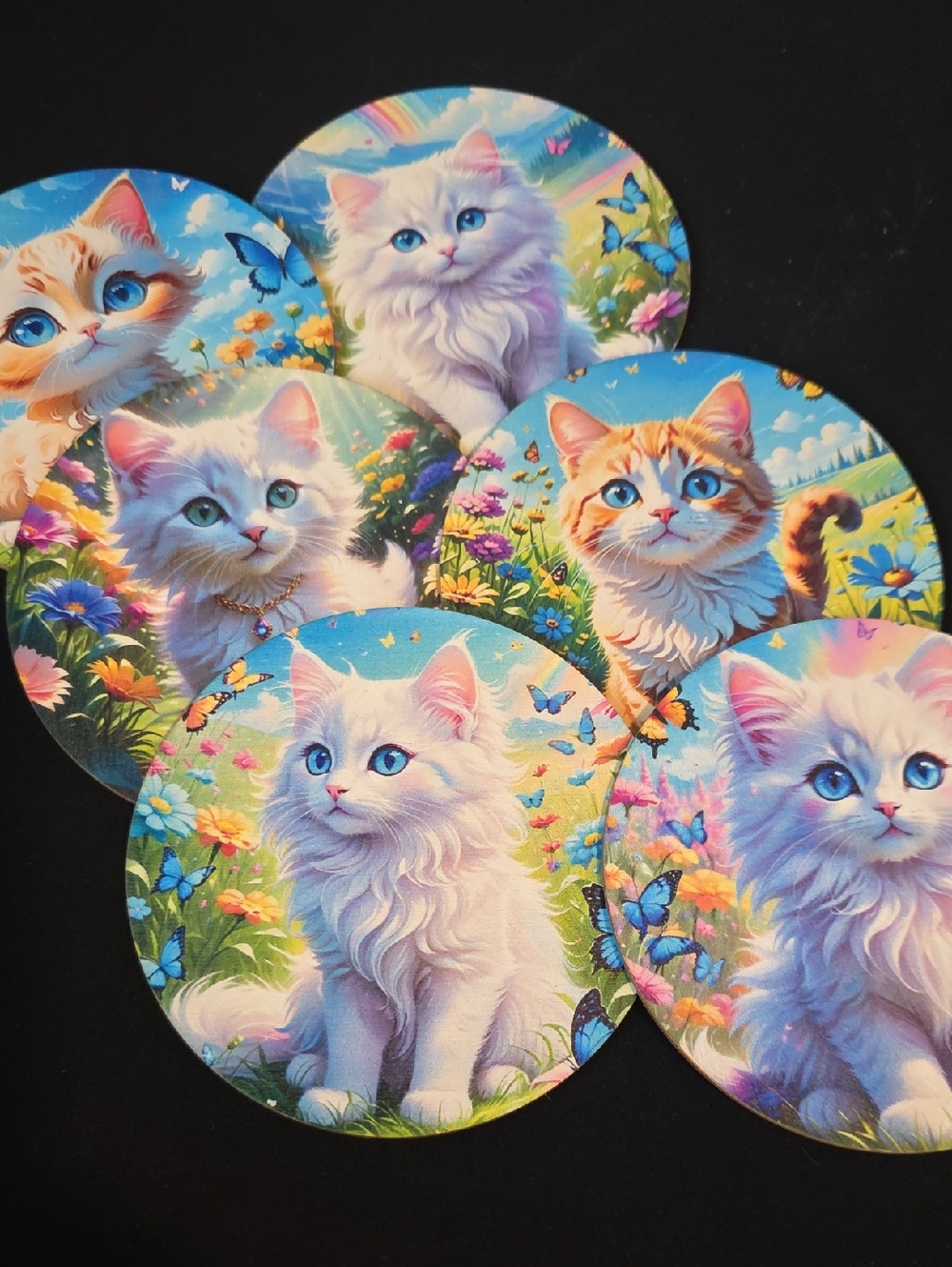Cat Coasters - Set of 6